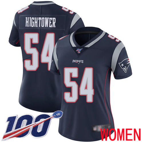 New England Patriots Football #54 100th Limited Navy Blue Women Dont a Hightower Home NFL Jersey->youth nfl jersey->Youth Jersey